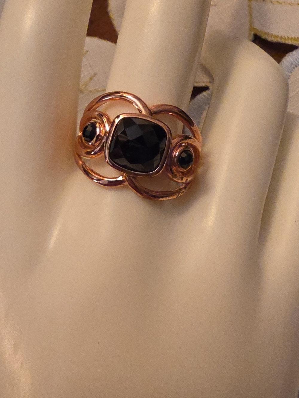 Timna Jewelry Collection Black Spinel Copper Ring Size 10